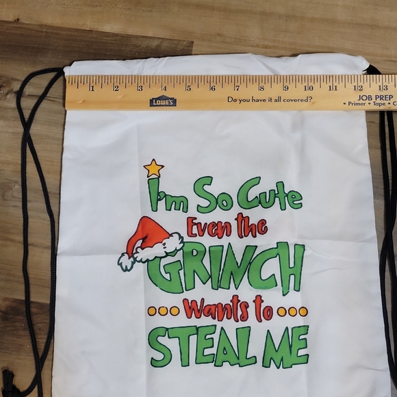 Grinch Drawstring Cinch Bag Backpack, Christmas, Holiday 💚 C4 - Picture 3 of 6